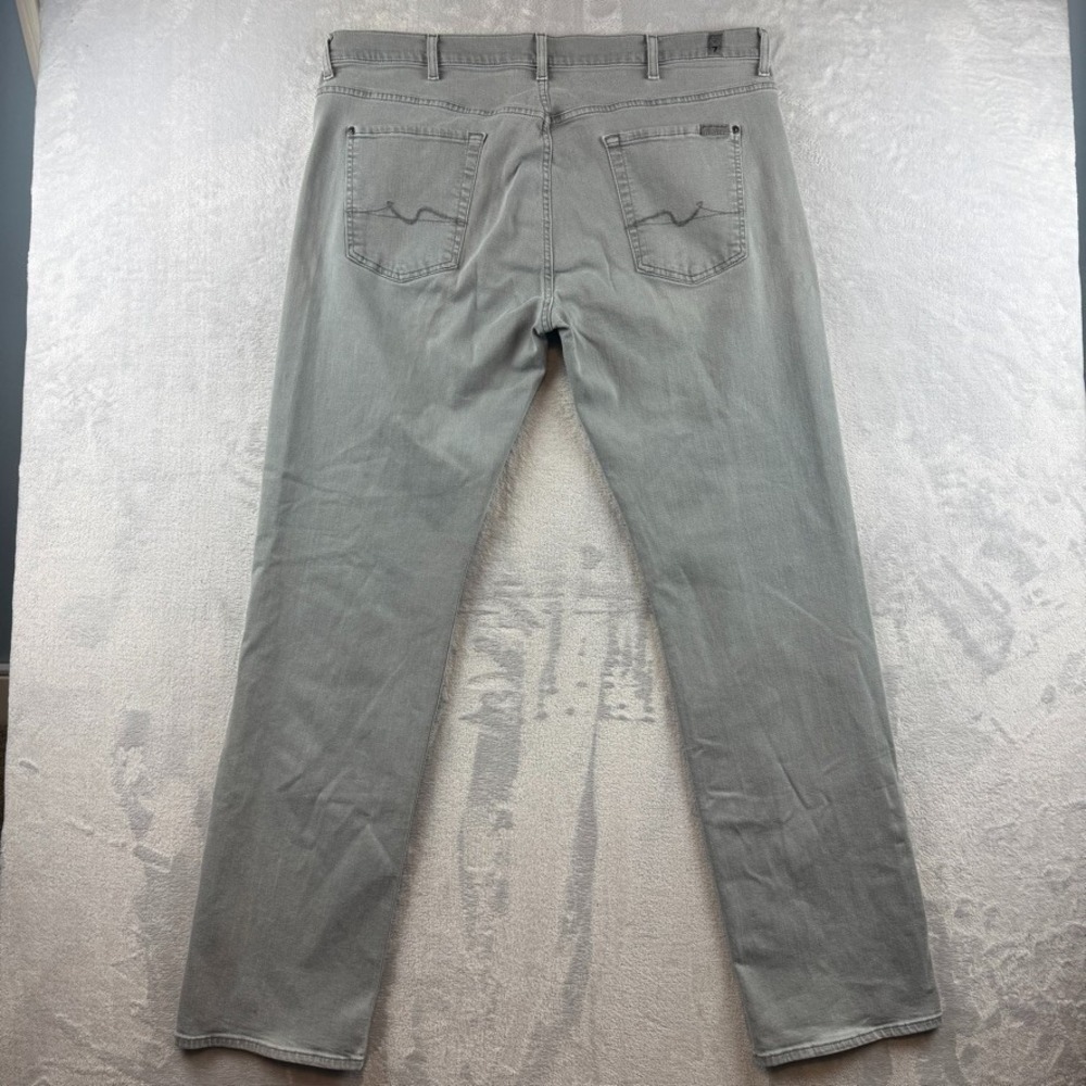 7 For All Mankind Jeans Men 40x34 Gray Carsen Slim Straight Dark Wash Denim - Picture 3 of 13